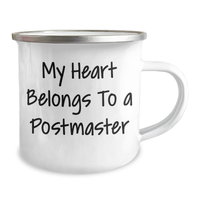 Load image into Gallery viewer, Funny Postmaster Gifts from Family - My Heart Belongs To A Postmaster, Camping Mug for Men, Unique Father&#39;s Day Unique Gifts - Image 2
