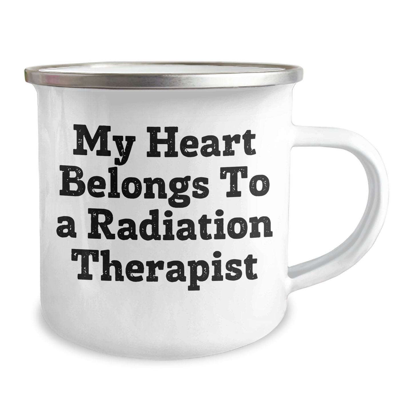 Funny Radiation Therapist Gifts from Friends and Family - My Heart Belongs To A Radiation Therapist Quote, Camping Mug for Radiation Therapist, Father's Day Unique Gifts - Image 2