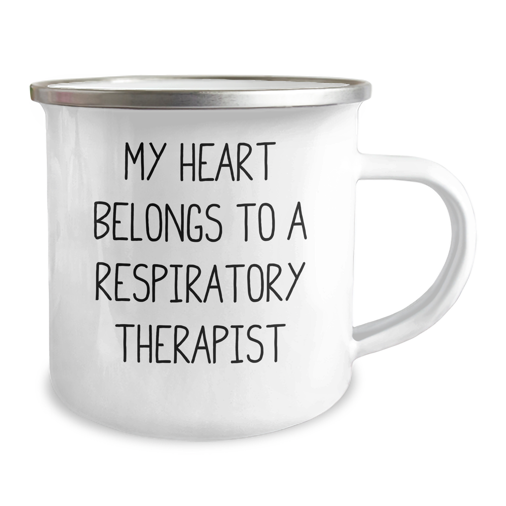 Funny Quote Respiratory Therapist Gifts from Men to Women on Mother's Day, 'My Heart Belongs To A Respiratory Therapist' Camping Mug for Respiratory Therapist, Unique Gifts for Respiratory Therapist - Image 2