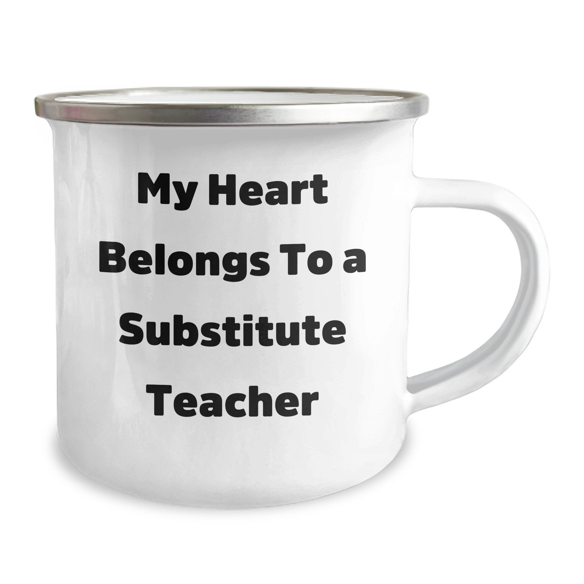 Funny Substitute Teacher Gifts from Friends for Men - My Heart Belongs To A Substitute Teacher Camping Mug - Image 2