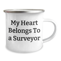Load image into Gallery viewer, Funny Surveyor Gifts From Men To Family Members - My Heart Belongs To A Surveyor Stainless Steel Camping Mug - Image 2
