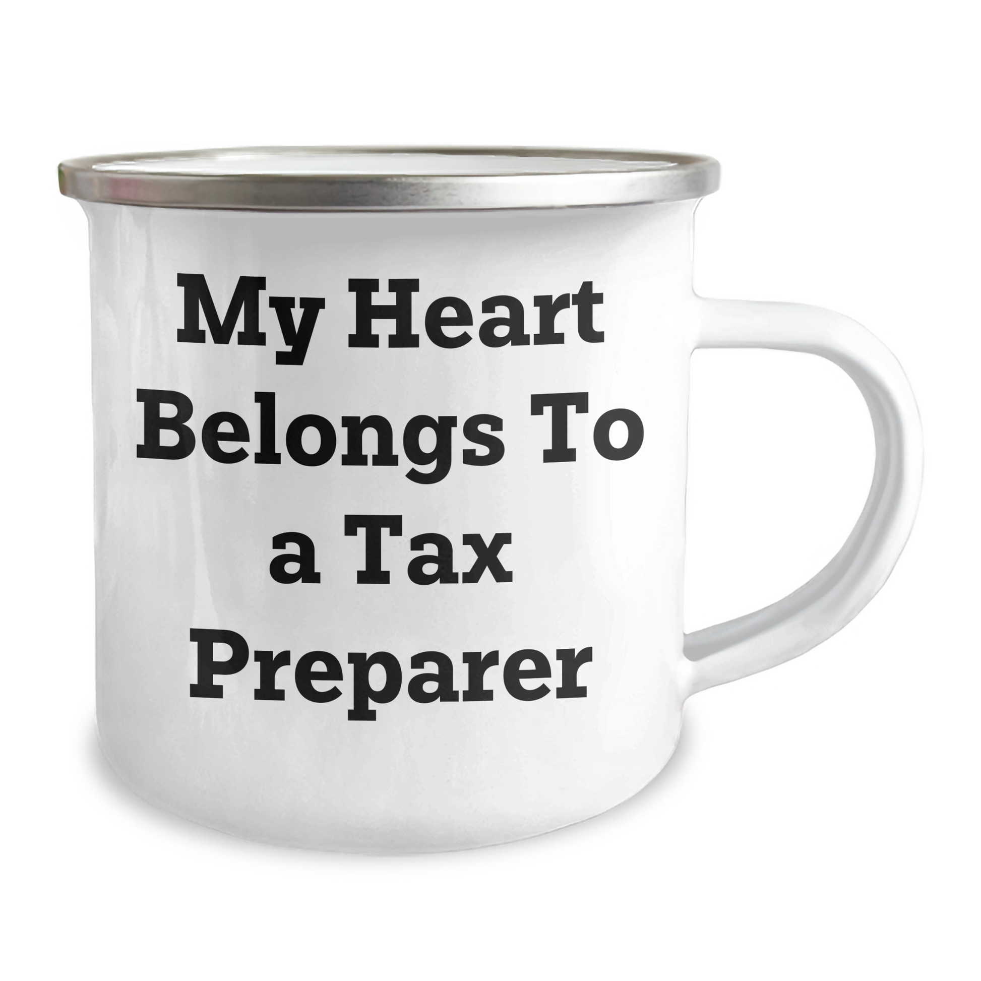 Gifts from Men to Tax Preparers, My Heart Belongs To A Tax Preparer, Funny Camping Mug for Mother's Day, 12 oz Stainless Steel - Image 2