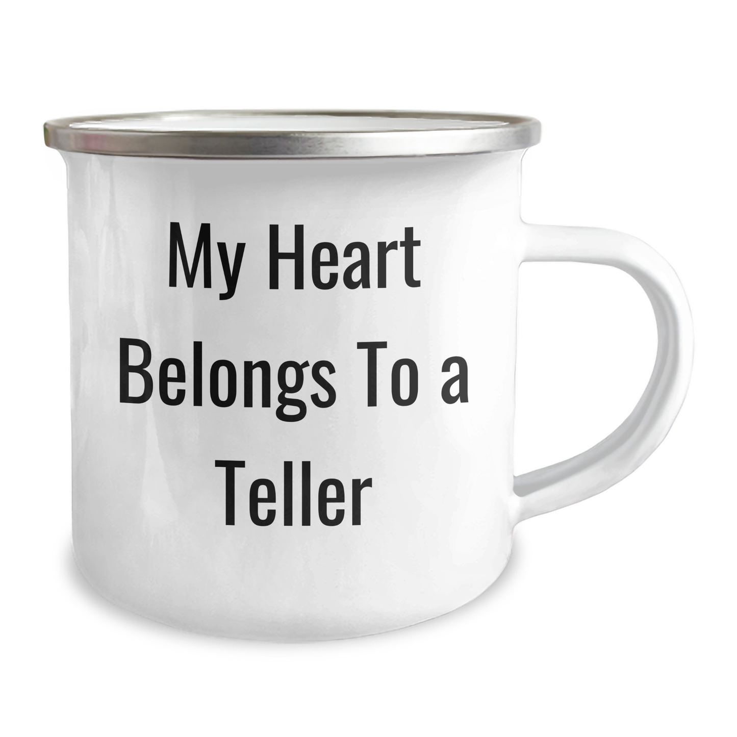 Funny Teller Gifts from Friends, Unique Camping Mug for Dad, My Heart Belongs To A Teller Quote - Image 2