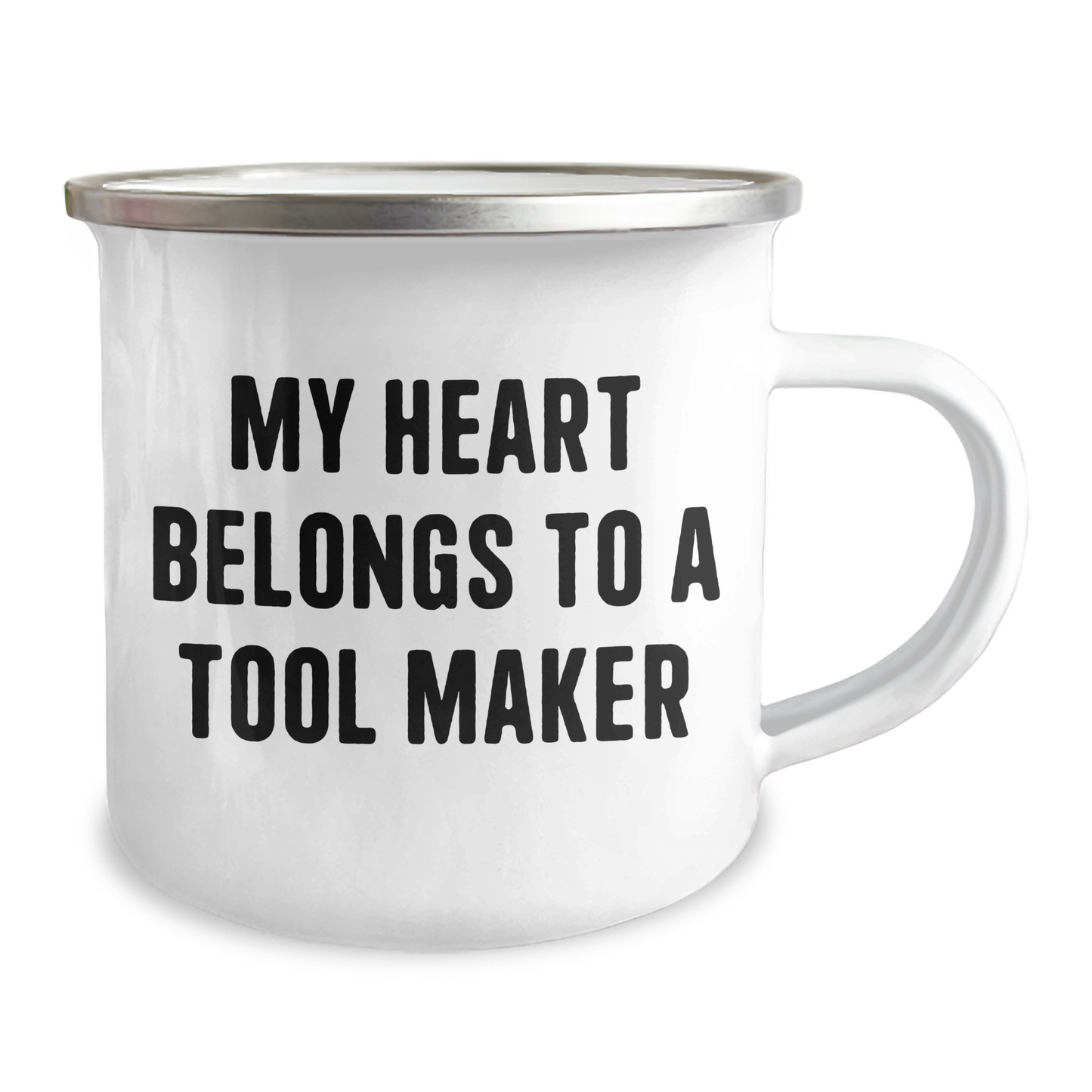 Gifts from Friends, Family, or Coworkers for Tool Makers - My Heart Belongs To A Tool Maker Funny Camping Mug for Father's Day - Image 2