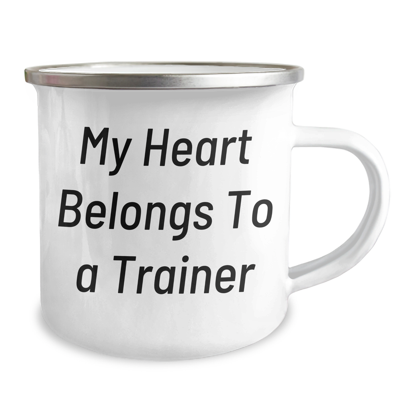 Trainer Lovers' Funny Gift, My Heart Belongs To A Trainer Camping Mug, Father's Day Unique Gifts from Family, Gifts for Trainers - Image 2