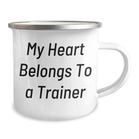 Load image into Gallery viewer, Trainer Lovers&#39; Funny Gift, My Heart Belongs To A Trainer Camping Mug, Father&#39;s Day Unique Gifts from Family, Gifts for Trainers - Image 2
