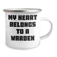 Load image into Gallery viewer, Funny Warden Gifts from Friends, Unique Camping Mug for Father&#39;s Day - My Heart Belongs To A Warden - Image 2
