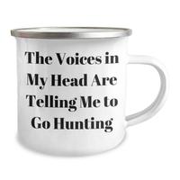 Load image into Gallery viewer, Funny Hunting Gifts from Family for Men - &#39;The Voices In My Head Are Telling Me To Go Hunting&#39; Quote on Camping Mug, Father&#39;s Day Unique Gifts - Image 2
