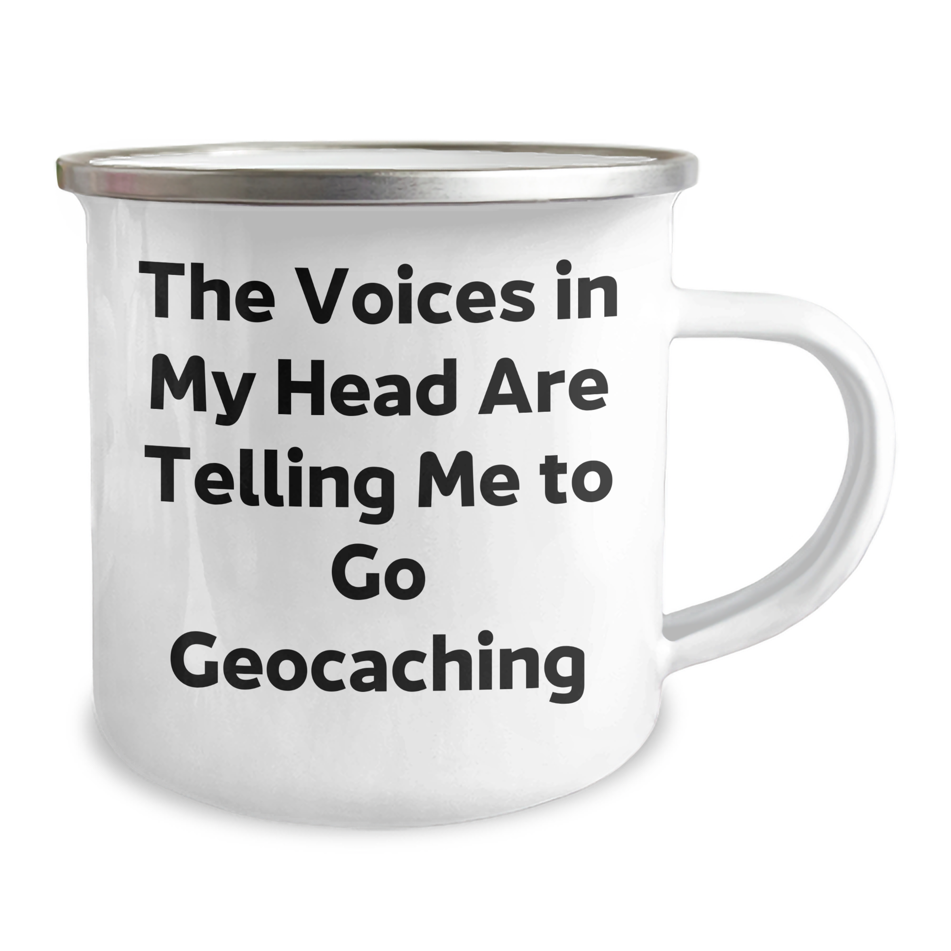 Funny Geocaching Gifts from Friends for Men, Geocaching Camping Mug with 'The Voices In My Head Are Telling Me To Go Geocaching' Quote, Perfect for Father's Day - Image 2