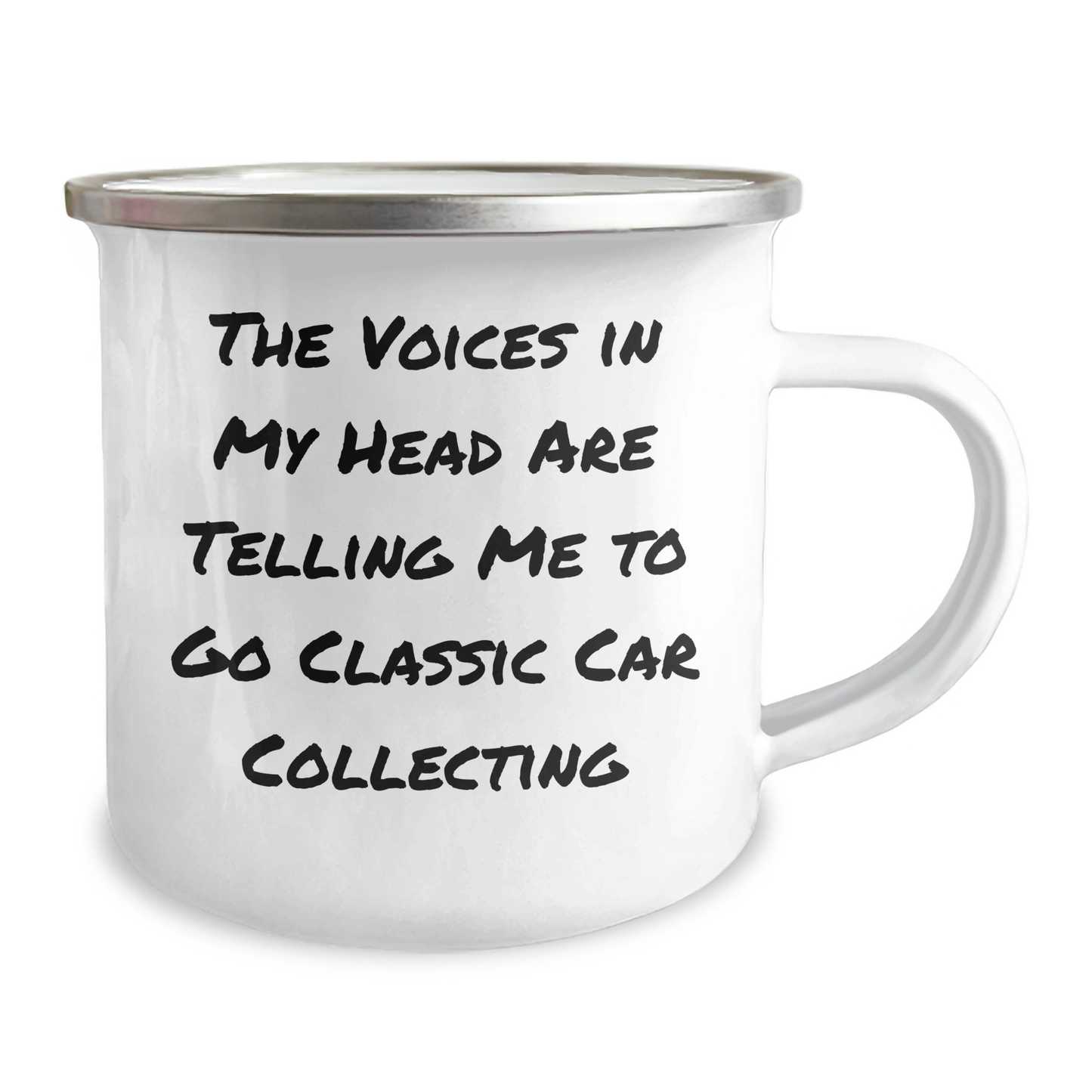 Classic Car Collecting Funny Camping Mug Gifts from Men to Classic Car Enthusiasts - The Voices In My Head Are Telling Me To Go Classic Car Collecting, Unique Gifts for Father's Day - Image 2