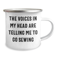Load image into Gallery viewer, Funny Sewing Gifts for Men - The Voices In My Head Are Telling Me To Go Sewing, Unique Camping Mug for Father&#39;s Day, Gifts from Friends, Family, or Coworkers - Image 2
