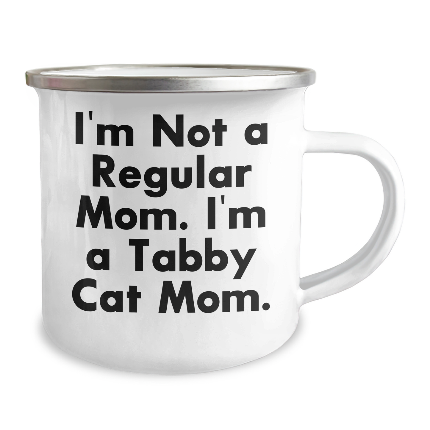 Tabby Cat Mom Gifts from Friends, Unique Camping Mug for Tabby Cat Lovers, Funny Quote 'I'm Not A Regular Mom. I'm A Tabby Cat Mom.', Mother's Day Unique Gifts - Image 2