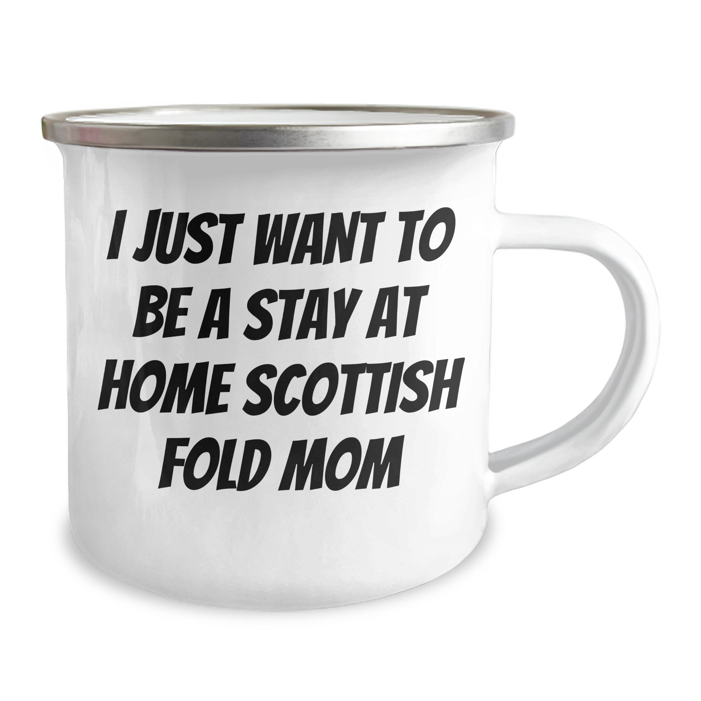 Gifts from Family for Scottish Fold Cat Lovers - I Just Want To Be A Stay At Home Mom Scottish Fold Cat Camping Mug, Father's Day Unique Gifts - Image 2