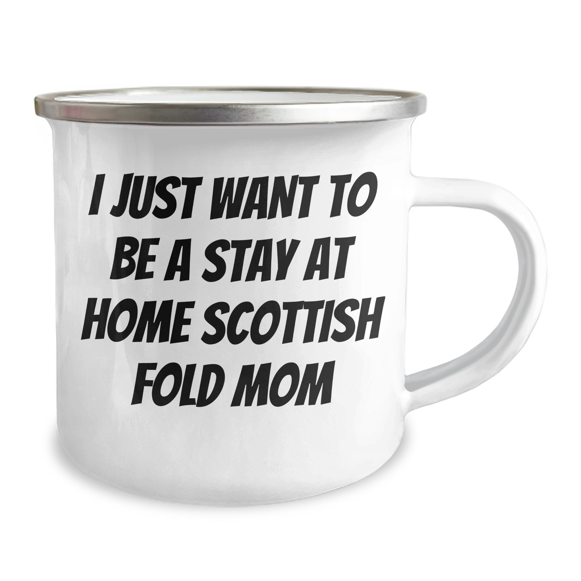 Gifts from Family for Scottish Fold Cat Lovers - I Just Want To Be A Stay At Home Mom Scottish Fold Cat Camping Mug, Father's Day Unique Gifts - Image 2