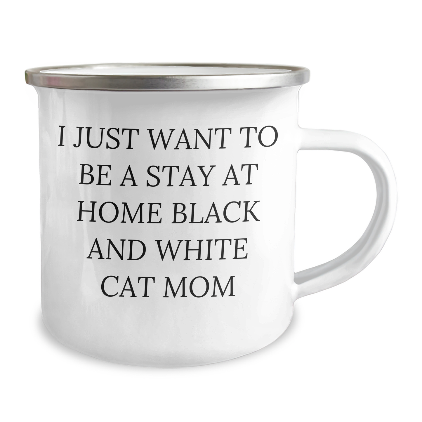 Funny Black and White Cat Mom Camping Mug Gifts from Family, Friends, and Coworkers for Black and White Cat Lovers on Father's Day - Image 2