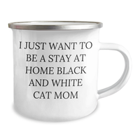 Load image into Gallery viewer, Funny Black and White Cat Mom Camping Mug Gifts from Family, Friends, and Coworkers for Black and White Cat Lovers on Father&#39;s Day - Image 2
