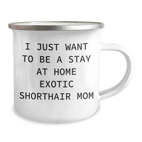 Load image into Gallery viewer, Exotic Shorthair Cat Mom&#39;s Funny Camping Mug, Gifts from Mom to Dad, Father&#39;s Day Unique Gifts, I Just Want To Be A Stay At Home Exotic Shorthair Mom - Image 2
