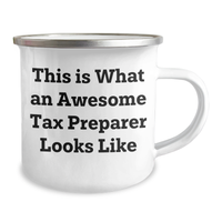 Load image into Gallery viewer, Inspirational Tax Preparer Stainless Steel Enamel Camping Mug Gift for Tax Preparer: This Is What An Awesome Tax Preparer Looks Like | Father&#39;s Day Unique Gifts for Tax Preparers - Image 2
