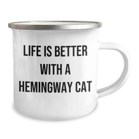 Load image into Gallery viewer, Funny Hemingway Cat Gifts for Men - Life Is Better With A Hemingway Cat, Camping Mug for Father&#39;s Day, Gifts from Men to Family and Friends - Image 2
