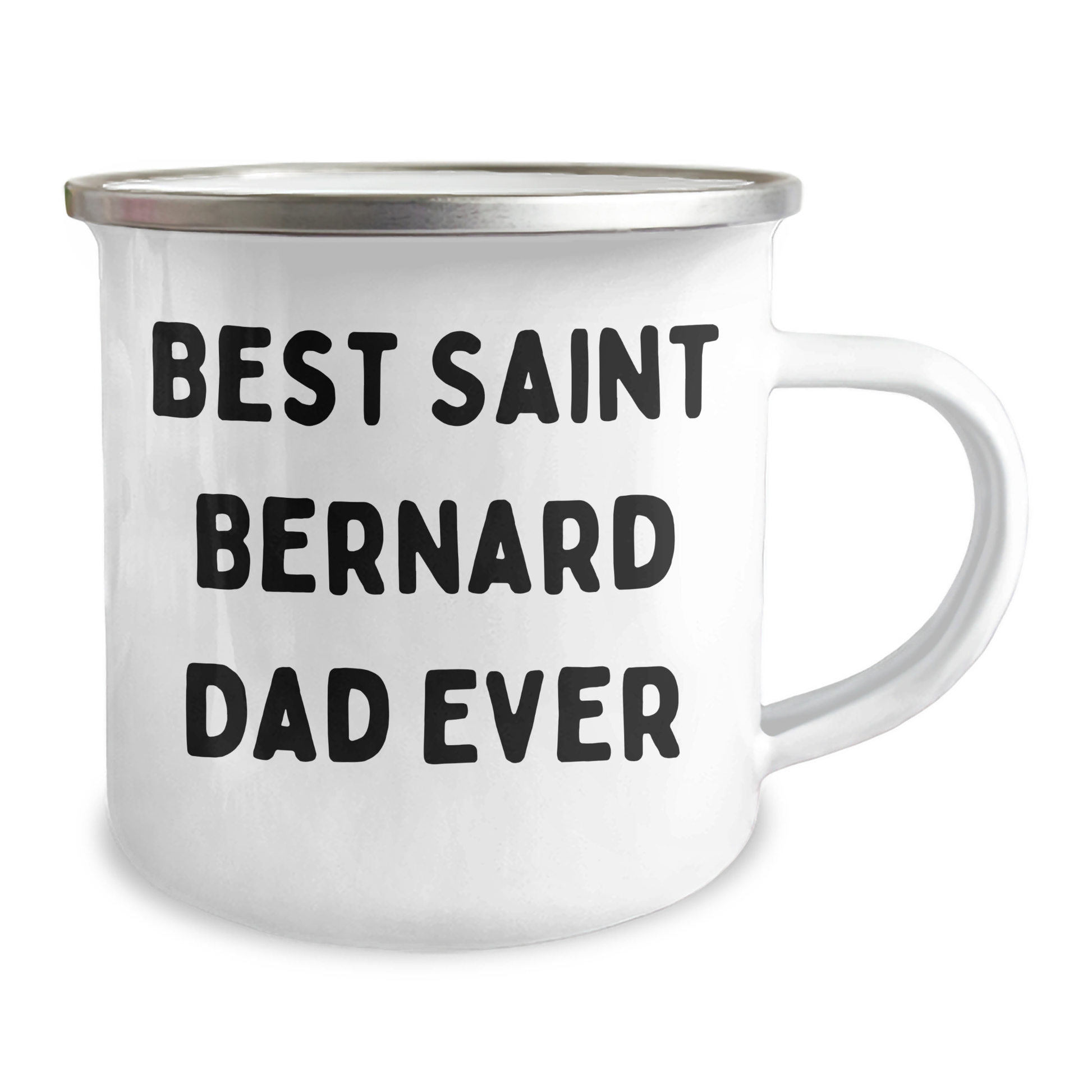 Saint Bernard Dog Camping Mug, Funny Quote 'Best Saint Bernard Dad Ever', Gifts from Friends and Family for Father's Day - Image 2