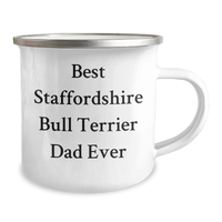Load image into Gallery viewer, Funny Staffordshire Bull Terrier Dog Dad Gifts for Men from Coworkers - Best Ever Camping Mug for Father's Day - Image 2
