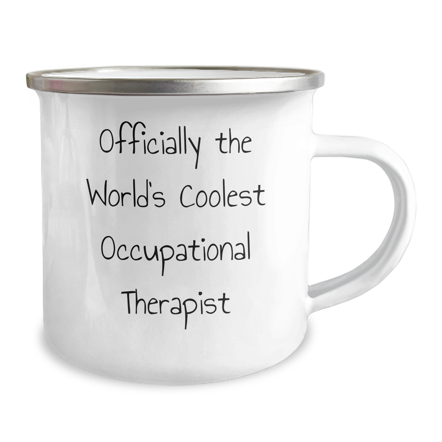 Occupational Therapist Gifts from Friends, Funny Quote 'Officially The World's Coolest Occupational Therapist', Mother's Day Camping Mug, 12 oz Stainless Steel - Image 2