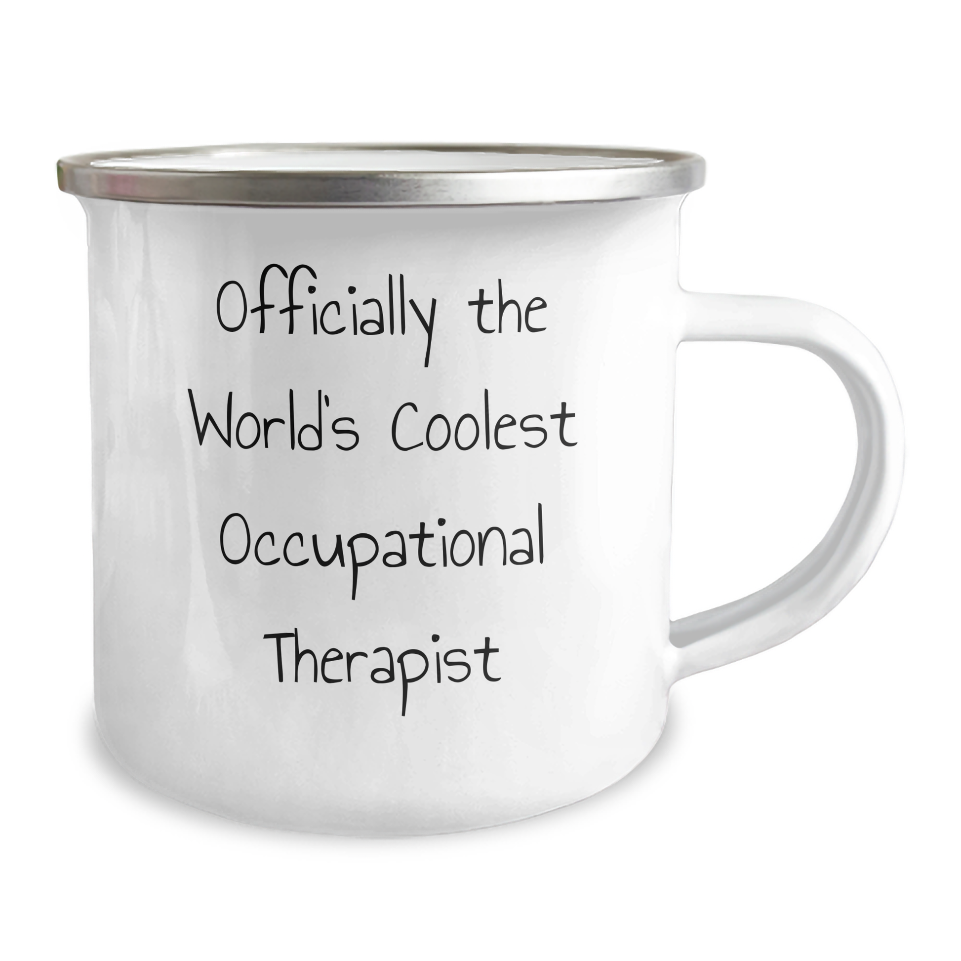 Occupational Therapist Gifts from Friends, Funny Quote 'Officially The World's Coolest Occupational Therapist', Mother's Day Camping Mug, 12 oz Stainless Steel - Image 2