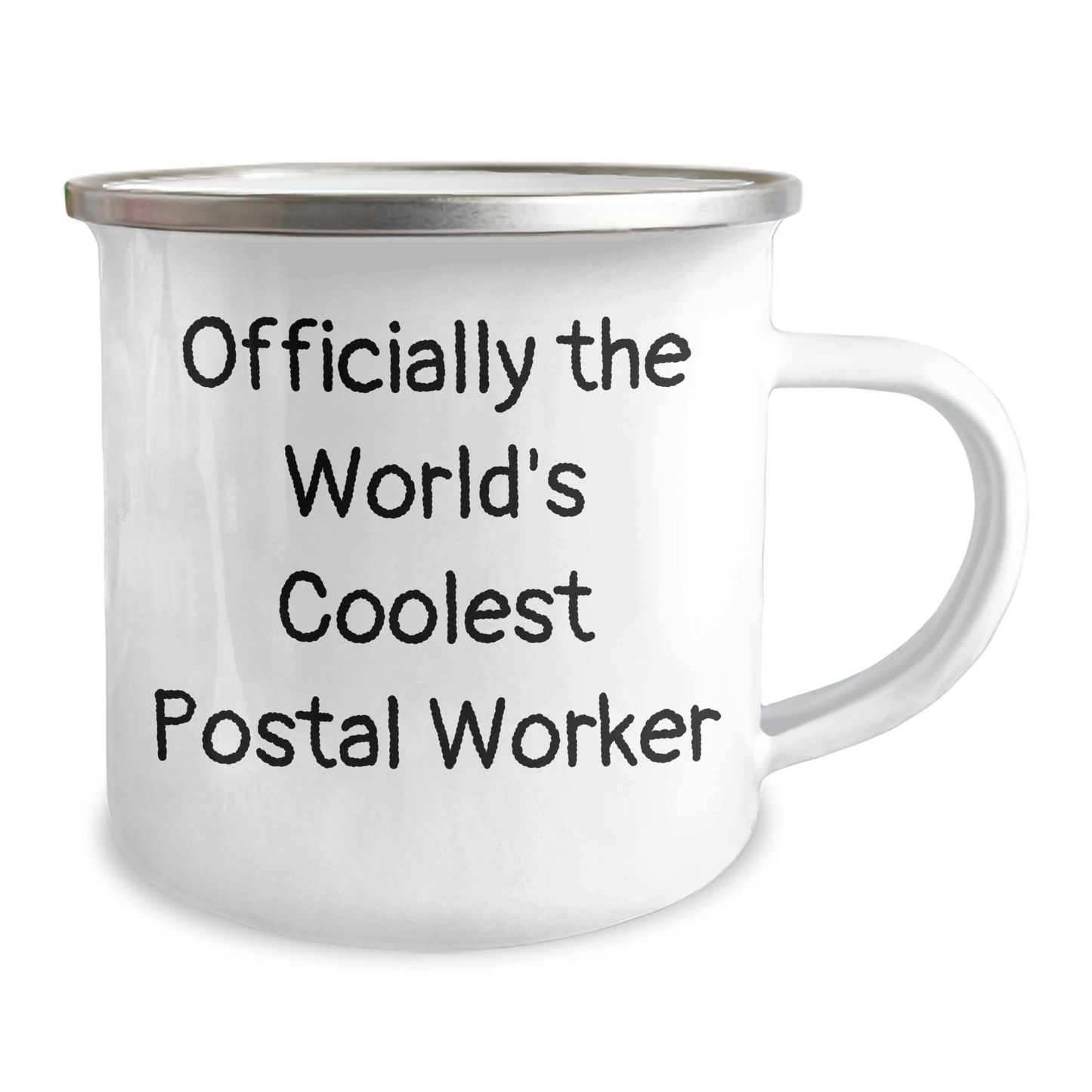 Funny Postal Worker Gifts from Men, Unique Camping Mugs for Dad, 'Officially The World's Coolest Postal Worker' Printed on 12 oz Stainless Steel with Enamel Finish, Father's Day Unique Gifts - Image 2