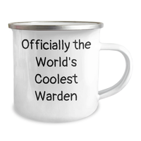 Load image into Gallery viewer, Warden Gifts, Camping Mug, Funny Quote - &#39;Officially The World&#39;s Coolest Warden&#39; Gifts from Family to Men, Unique Father&#39;s Day Unique Gifts for Warden Enthusiasts - Image 2
