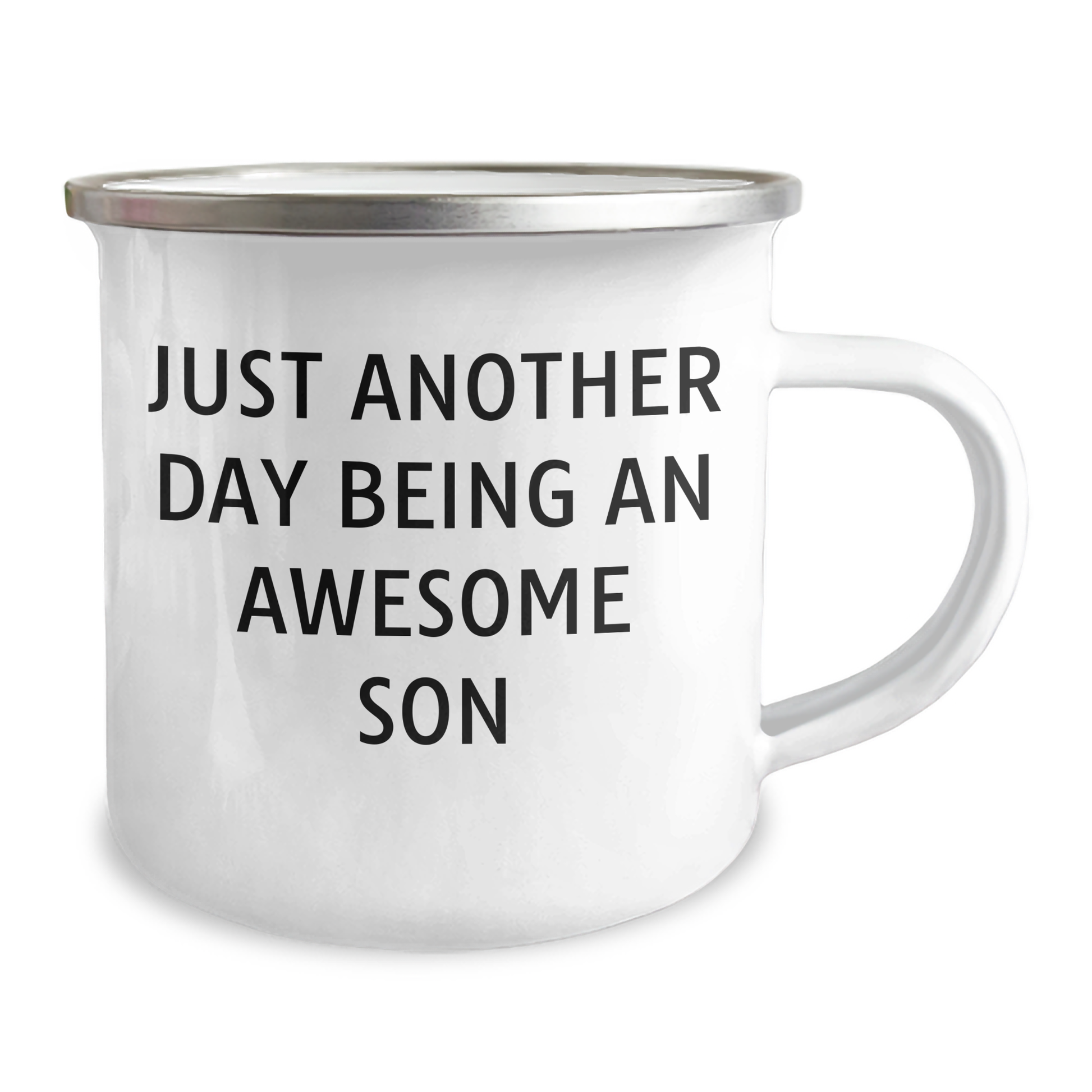 Funny Son Gifts for Men, Just Another Day Being an Awesome Son Camping Mug, Unique Father's Day Unique Gift from Dad to Son - Image 2