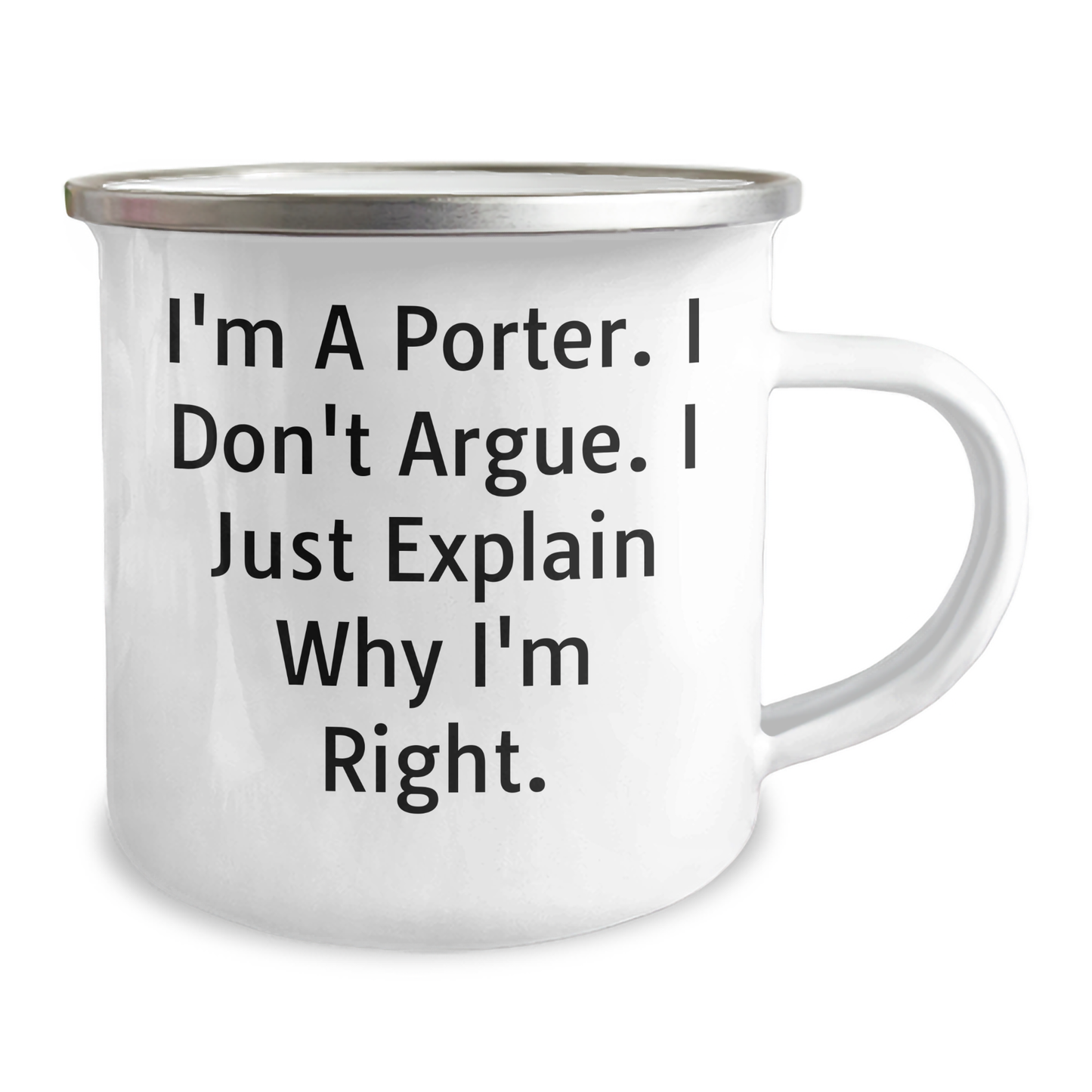 Porter Humor, Funny Camping Mug for Graduation Gifts from Friends, Unique Gifts for Porter - Image 2