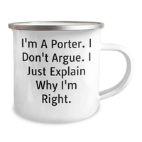 Load image into Gallery viewer, Porter Humor, Funny Camping Mug for Graduation Gifts from Friends, Unique Gifts for Porter - Image 2
