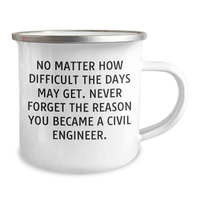 Load image into Gallery viewer, Inspirational Civil Engineer Gifts from Men, Gifts for Civil Engineer Dads, Unique Camping Mug for Father&#39;s Day, No Matter How Difficult - Image 2
