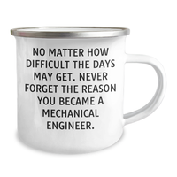 Load image into Gallery viewer, Funny Mechanical Engineer Gifts for Father&#39;s Day - Camping Mug, &#39;No Matter How Difficult The Days May Get. Never Forget The Reason You Became A Mechanical Engineer.&#39; - Image 2
