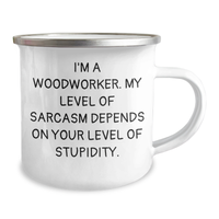 Load image into Gallery viewer, Woodworker Gifts from Friends, Funny Camping Mug for Mom on Mother&#39;s Day, I&#39;m A Woodworker, quote, 12 oz Stainless Steel Enamel Finish - Image 2
