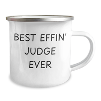 Load image into Gallery viewer, Funny Judge Gifts for Mom - Best Effin&#39; Judge Ever Camping Mug, 12 oz Stainless Steel with Enamel Finish, Perfect for Mother&#39;s Day from Friends - Image 2

