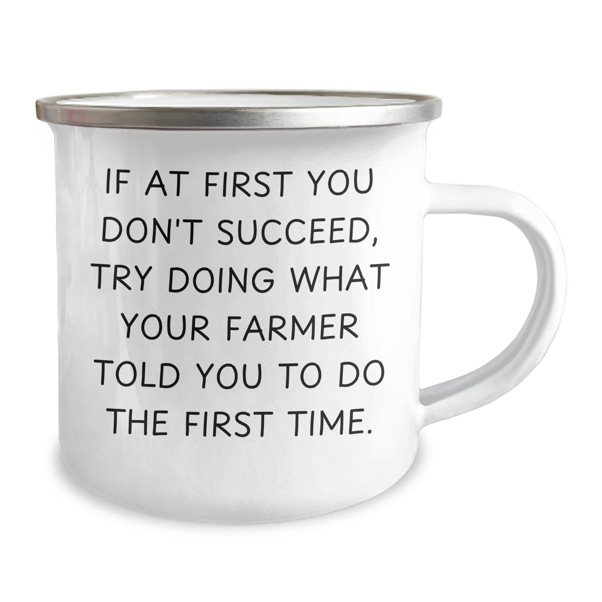 Farmer's Humor Camping Mug, Gifts from Men for Father's Day, Funny Quote, 12 oz Stainless Steel with Enamel Finish, Unique Gifts for Far - Image 2