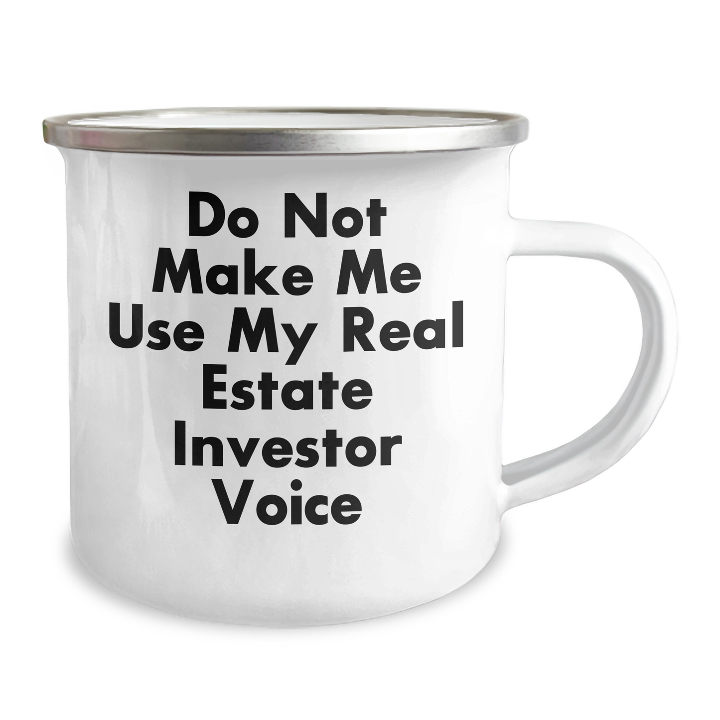Funny Real Estate Investor Camping Mug Gifts for Men from Coworkers, 'Do Not Make Me Use My Real Estate Investor Voice' Graduation Unique Gifts - Image 2