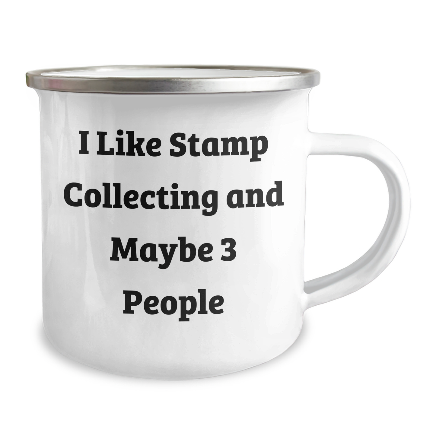 Funny Stamp Collecting Gifts for Men from Friends, I Like Stamp Collecting And Maybe 3 People, 12 oz Camping Mug for Graduation - Image 2
