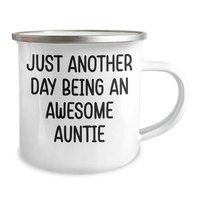 Load image into Gallery viewer, Funny Auntie Gifts for Men from Just Another Day Being An Awesome Auntie, Camping Mug for Father&#39;s Day, Gifts from Auntie - Image 2

