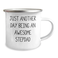 Load image into Gallery viewer, Funny Stepdad Gifts, Just Another Day Being An Awesome Stepdad, 12 oz Camping Mug, Unique Mother&#39;s Day Unique Gifts from Men to Stepdad - Image 2
