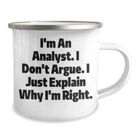 Load image into Gallery viewer, Funny Analyst Quote Camping Mug for Graduation Gifts from Friends to Coworkers - Image 2
