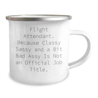 Load image into Gallery viewer, Flight Attendant Gifts from Friends, Unique Camping Mug for Her, Funny Quote Inside, 12 oz Stainless Steel with Enamel Finish, Graduation Unique Gifts - Image 2
