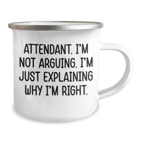 Load image into Gallery viewer, Attendant Camping Mug Funny Quote Gifts for Men from Coworkers - Right or Wrong, I&#39;m Explaining - Image 2
