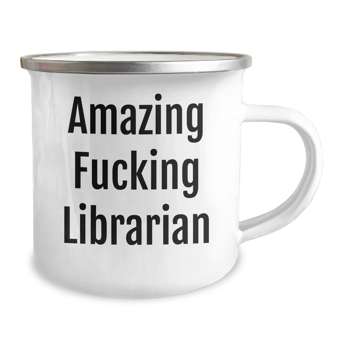 Librarian Gifts for Mother's Day - Funny Camping Mug, Gifts from Friends to Amazing F--king Librarian, 12 oz Stainless Steel with Enamel Finish - Image 2
