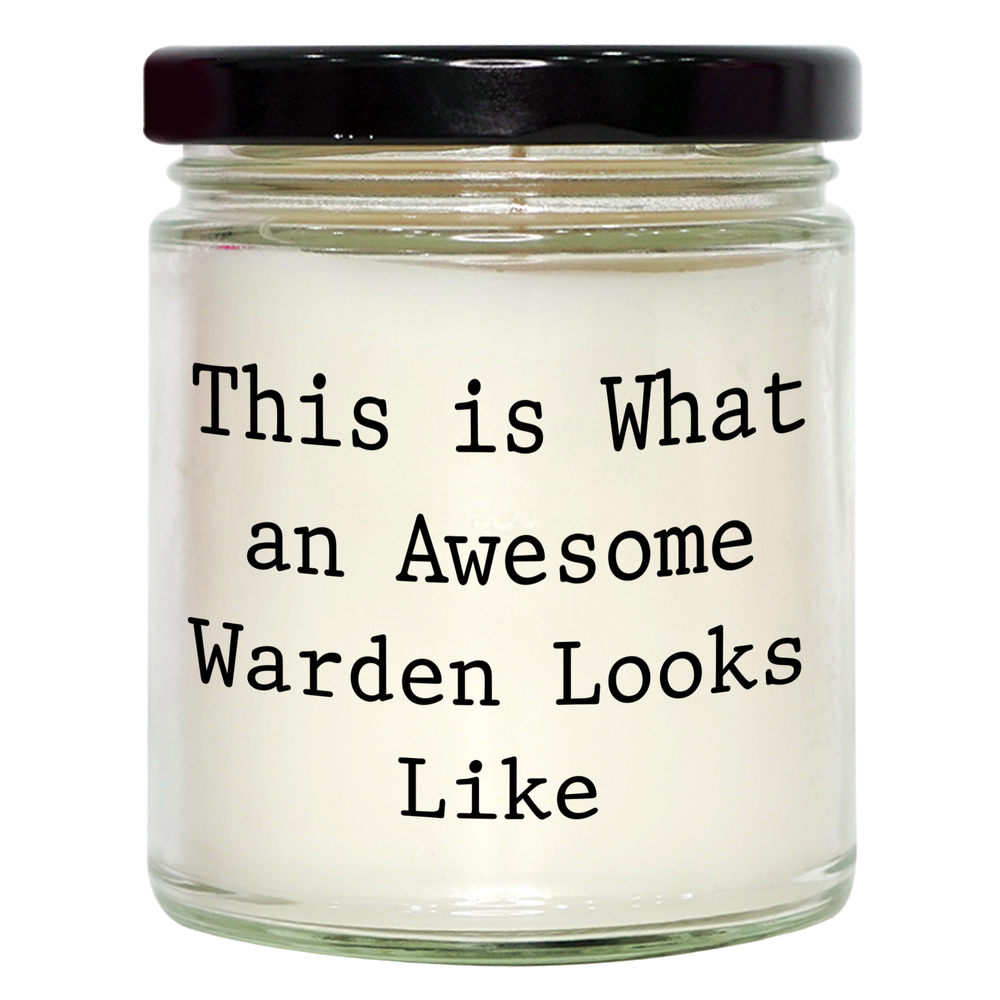 Warden Gifts for Dad - This Is What An Awesome Warden Smells Like - Funny 9oz Vanilla Scented Soy Candle - Warden Appreciation Gifts from Daughter, Unique Father's Day Unique Gifts for Warden Dad - Image 1