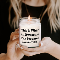 Load image into Gallery viewer, Gifts for Tax Preparers: This Is What An Awesome Tax Preparer Looks Like - Funny Tax Preparer Gifts for Father&#39;s Day - 9oz Vanilla Soy Candle with Inspirational Quote - Image 2
