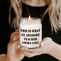 Load image into Gallery viewer, This Is What An Awesome Teacher Looks Like - Funny Teacher Appreciation Gifts for Father&#39;s Day - 9oz Vanilla Soy Candle Gifts from Students to Teachers - Image 2
