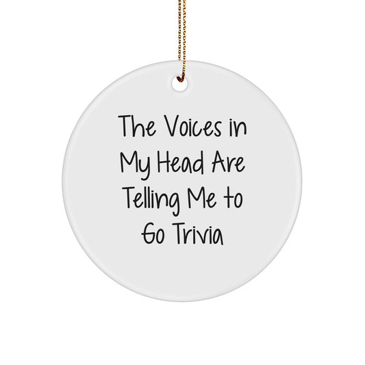 Funny Trivia Circle Ornaments for Friends, Gifts from Men, Women, Family for Trivia Lovers, Christmas Unique Gifts - Image 1