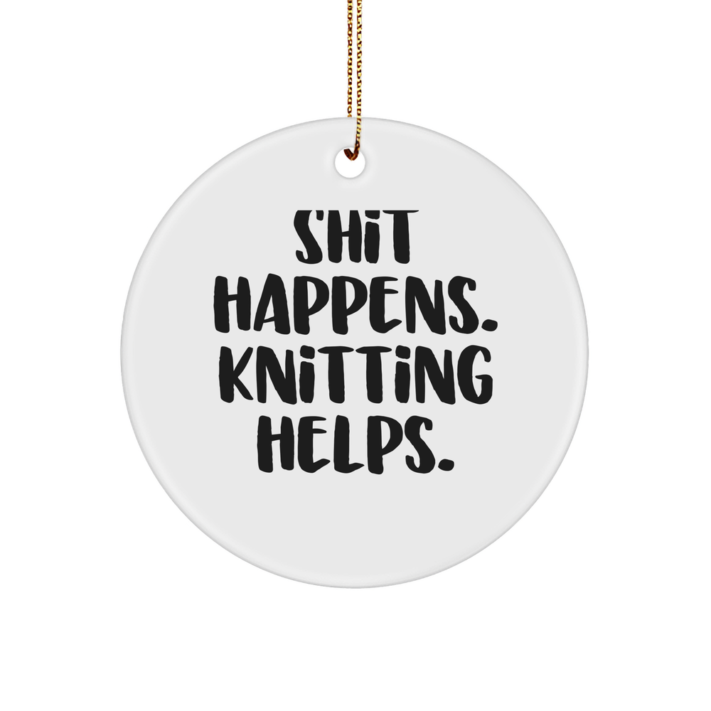 Knitting Circle Ornament - Funny Knitting Encouragement Unique Christmas Unique Gifts for Knitters from Santa, Mom, Grandma, Nana, Sister, Aunt, Friend, Wife - Image 1